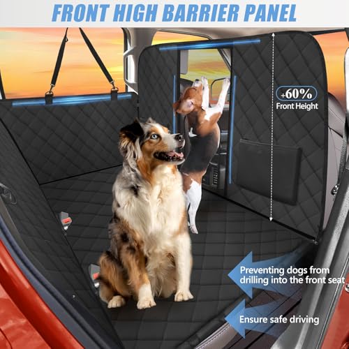 Back Seat Extender for Dogs Truck-Large Space, Hard Bottom High Barrier Truck Dog Seat Cover 420lb, Waterproof Pet Dog Hammock for Crew Cab Trucks F150, RAM1500, Sierra, Tundra, Silverado - color: Matte Black, size: XL - For Full Size Truck / Full Size SU