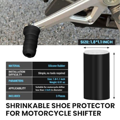 3PCS Motorcycle Shifter Shoe Protector, Shrinkable Gear Shift Cover for Motorcycle Shoes, para Motos Accessories for Men Women, Quick Install Rubber Pads for Motorbike Footwear Boots