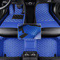 All-Weather car Floor Mats-Suitable for 98% of car Models Watherproof Leather car Floor mat (Blue) - color: Blue