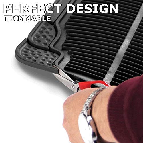 Vaygway Car Floor Mat Runner - Rubber Rear Floor Mat Liner - Black Back Seat Liner - Auto Trimmable Universal Fit Rug for Vehicle - style: Rubber Liner Mat