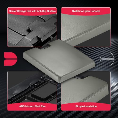 Center Console Lid Replacement Kit Compatible with Chevy Avalanche Silverado Suburban, Compatible with GMC Tahoe Sierra Yukon for 924835, 20864151, 20864153, 20864154, 924-835 - color: Rice White
