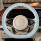 14 inch D Shaped Steering Wheel Cover for Prius Civic, Nappa Microfiber Leather Non-Slip Breathable Fabric, Warm in Winter and Cool in Summer, Blue Small 13.5 inch to 14 inch - color: Blue, size: D Shape-S[13.5''-14'']