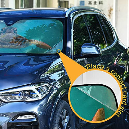 Sun Shade for Car Windshield Hawaiian Teal Sea Turtle Foldable Sun Shield Sun Heat and UV Protection Automotive Interior Sun Protection - color: Pattern 1