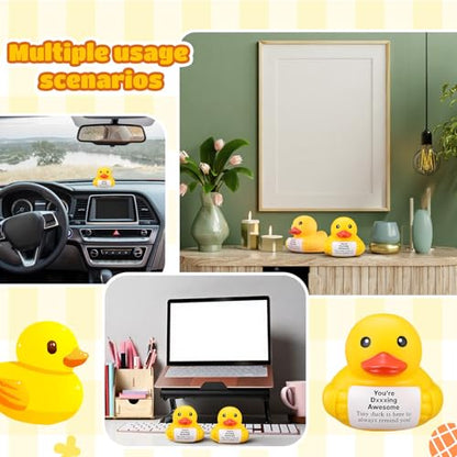 Civaner 7 Inch Emotional Giant Rubber Duck with Positive Message Thank You Gifts Motivational Rubber Duck Gift for Desk, Office, Home Decor Graduation(You're Awesome) - style: You're Ducking Awesome