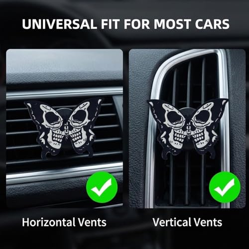 Car Air Fresheners Vent Clips, Car Diffuser Vent Clip, Car Decoration Cute Car Interior Decor, Car Accessories for Women (2 Pcs Black Butterfly)