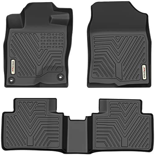 YITAMOTOR Floor Mats for Honda Civic Sedan/Type R 2016-2021 & Hatchback 2017-2021 & Coupe 2016-2020, TPE All-Weather Custom Fit Floor Liners, Durable Anti-Slip Accessories, 1st & 2nd Row, Black - style: 2016-2021 Civic 1st & 2nd Row