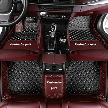 MELKEN Custom Fit Leather Car Floor Mats for 95% of Cars Full Coverage Floor Liners Car Mats (Black & Coffee) - color: Black & Coffee