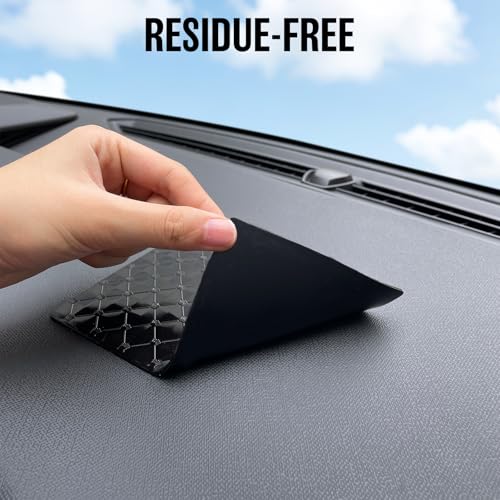 Sticky Dash Pad (4 Pack), Removable and Traceless Car Dashboard Mat with Heat Resistant, Sticky Non-Slip Dashboard Gel Pad for Cell Phone, Sunglasses, Keys, Coins and More (Size: 5.9" x 3.5")