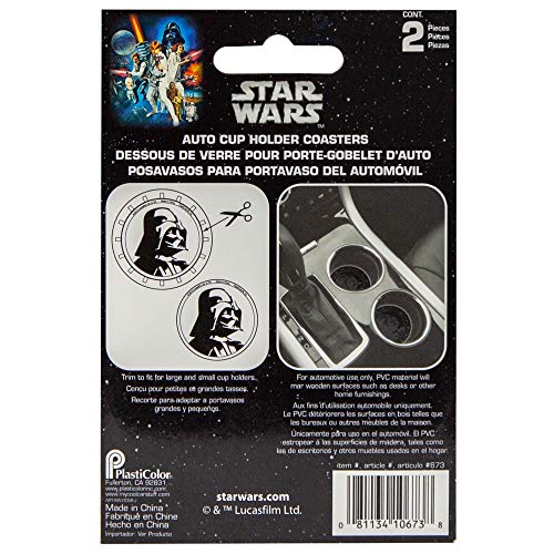 Plasticolor 000673R01 Star Wars Darth Vader Auto Car Truck SUV Cup Holder Coaster 2-Pack