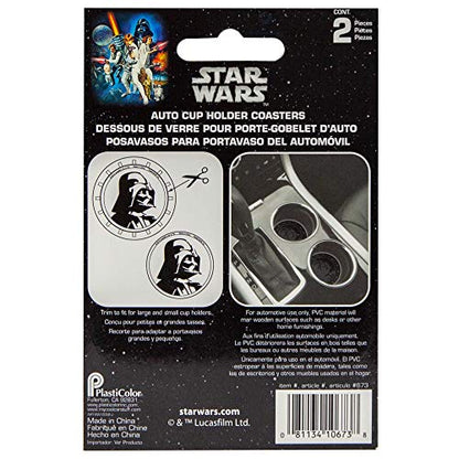 Plasticolor 000673R01 Star Wars Darth Vader Auto Car Truck SUV Cup Holder Coaster 2-Pack