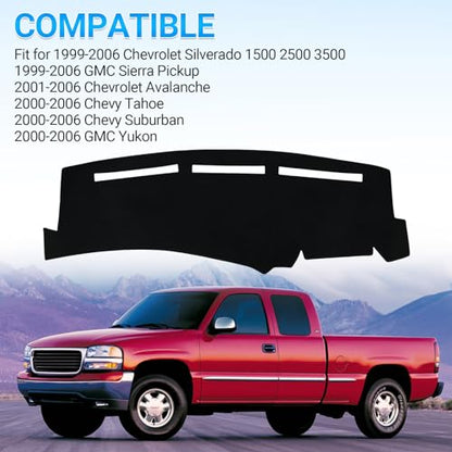 Dashboard Mat Compatible with 1999-2006 Chevy Silverado Tahoe Avalanche Suburban GMC Sierra Yukon Interior Dash Accessories Protecter Cover - size: 1999-2006 Chevy Silverado
