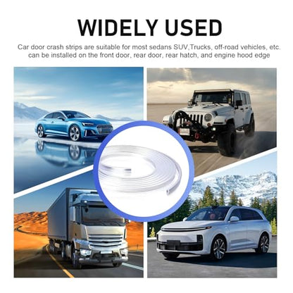 Car Door Edge Guard, 16.4 ' Scratch-Resistant U-Shaped Cuttable Protective Trim with Double-Sided Tape, Waterproof Cushioning Invisible Door Entry Guard, Universal Sealing Strip (Transparent)