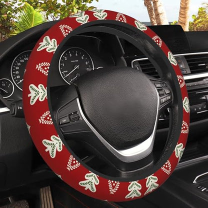 Christmas Tree Car Steering Wheel Cover, Non-Slip Absorbing Sweat Car Wheel Cover Accessories for Men Women,Universal 15" Fit Auto SUV Vans Trucks - color: Christmas Tree