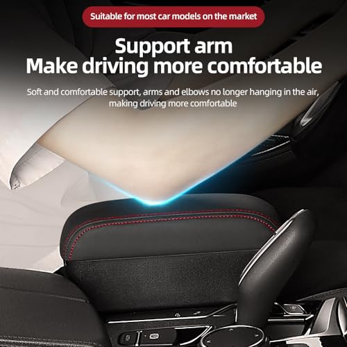 JEYODA Car Armrest Box with Cup Holder Car Central Liftable Armres Storage Organizer Box Arm Rest，Car Seat Gap Filler Organizer 1PC (Black) - color: Black