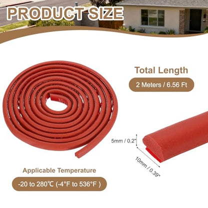 uxcell 6.56 ft Foam Backer Rod, 0.39" x 0.2" D-Shaped Solid Joint Filler, Foam Seal Strip for Caulk Saver, Rope Caulk Cement Crack Filler, Red - size: 6.56 ft x 0.39" x 0.2"