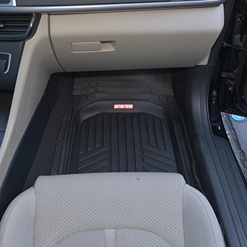 BDK FlexTough™ Contour Liners - Deep Dish Heavy Duty Rubber Floor Mats for Car SUV Truck & Van - All Weather Protection (Deep Dish 1)