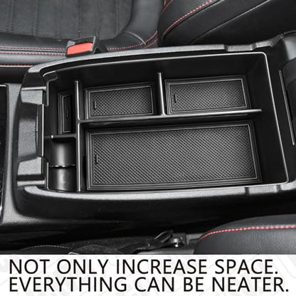 Center Console Organizer Compatible with Ford Escape 2020-2026/Bronco Sport 2021-2025 Accessories, Insert Armrest Box Secondary Storage Tray Black ABS Materials (Not for U725 2-Door)