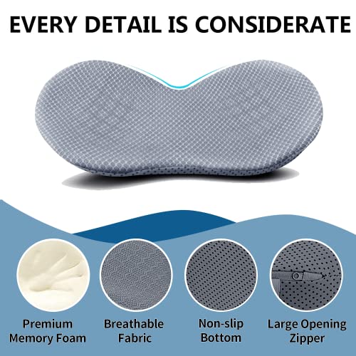 Car Seat Cushion, Memory Foam Seat Pad for Sciatica and Lower Back Pain Relief, Seat Cushion for Car Seat Driver (Gray) - color: Gray