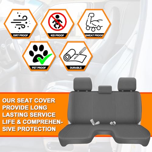 Truck Bench Seat Cover Compatible with 2005-2014 Toyota Tacoma with Large Notched, Charcoal