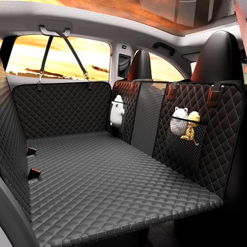 Back Seat Extender for Dogs - Large Space, Waterproof Dog Car Seat Cover for Back Seat with Hard Bottom Holds 420lbs, Upgraded Material Waterproof Pet Car Bed Dog Hammock for Car, SUV,Truck