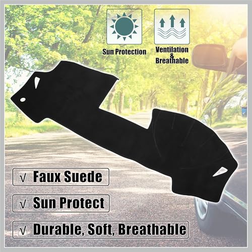 Car Dashboard Cover Non-Slip Faux Suede Dash Board Protector Cover Mat for Mazda 6 2009-2012 Black Replacement Car Parts