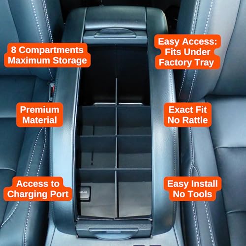 Center Console Organizer for Toyota Highlander (2014-2019) - Made in USA - SLX109 - size: Highlander 2014-2019