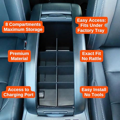 Center Console Organizer for Toyota Highlander (2014-2019) - Made in USA - SLX109 - size: Highlander 2014-2019