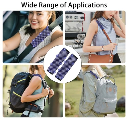 NBTEPEM 2 Pack Bling Car Seat Belt Covers, Diamond Seatbelt Shoulder Protection, Rhinestones Seat Belt Strap Cover Shoulder Pad, Universal Bling Car Interior Accessories Fit for Car/Truck/SUV(Blue) - color: Blue