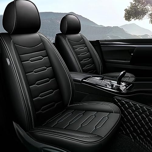 AOMSAZTO Car Seat Covers Fit for Honda Ridgeline 2006-2025: Seat Covers Full Set Leather Seat Covers Compatible Airbag (Black) - color: #016 Black, size: 2006-2014&2024-2025-5 seat covers full set