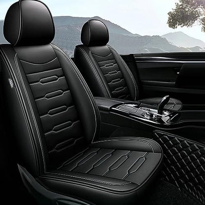 AOMSAZTO Car Seat Covers Fit for Honda Ridgeline 2006-2025: Seat Covers Full Set Leather Seat Covers Compatible Airbag (Black) - color: #016 Black, size: 2006-2014&2024-2025-5 seat covers full set