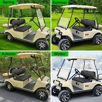 Club Car DS Seat Covers, Golf Cart Seat Covers for Club Car DS OEM Ordinary Seat-Thick Premium Marine Leather Custom Diamond Comfortable/Anti-Scratch/Anti-Fading/Easy to Install - style: Fit Club Car DS 2000 UP Front Seat