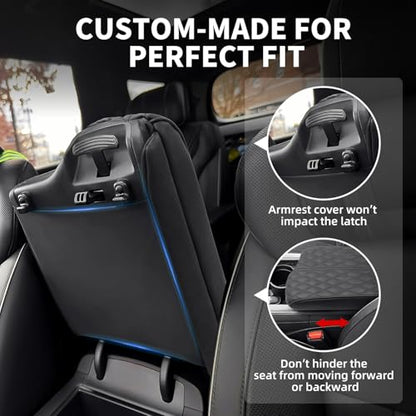 Center Console Armrest Cover Compatible with Hyundai Palisade 2020-2025 Accessories, Premium Leather Arm Rest Cover Pad, Car Middle Console Cover (Black) - size: 2020-2025 Hyundai Palisade