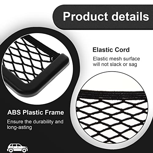Frienda 2 Pcs Car Storage Net Bag, ABS Plastic Framed Mesh Net Holder, Phone & Cargo Organizer with Screws for Auto, Rv, Boat, Truck Pocket Storage (6.7 x 3.15 Inch)