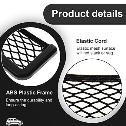 Frienda 2 Pcs Car Storage Net Bag, ABS Plastic Framed Mesh Net Holder, Phone & Cargo Organizer with Screws for Auto, Rv, Boat, Truck Pocket Storage (6.7 x 3.15 Inch)