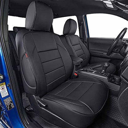 EKR Tacoma Leather Car Seat Covers Custom Fit for Toyota Tacoma 2012 2013 2014 2015 (Regular Seats) - Truck Seat Covers Full Set,Faux Leather(Black) - color: Leather (Black), size: 2012-2015 Tacoma Full Set (Regular Seats)
