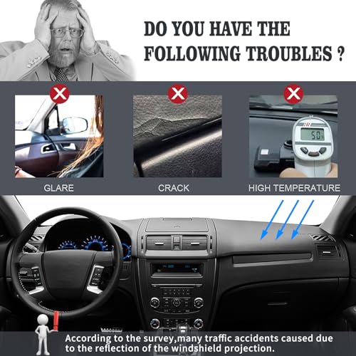 Dashboard Cover Dash Cover Mat Pad Carpet Custom Fit for Ford Fusion 2010 2011 2012 (Beige) - color: 2010-2012 Beige
