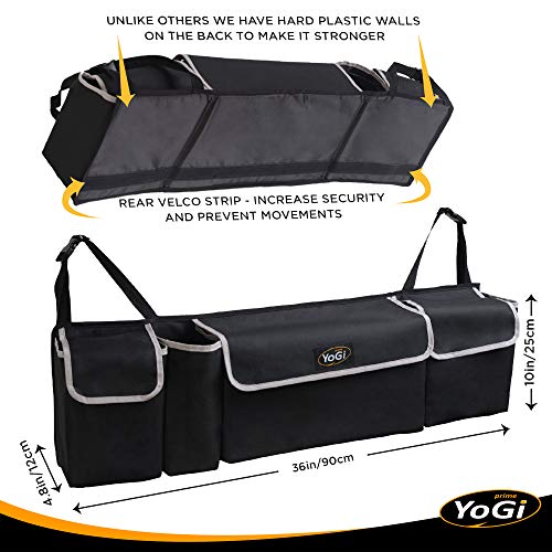 Trunk Organizer for Suv | Hanging Trunk Organizer, Cars Trunk Organizers | Waterproof, 4 Pocket Backseat Storage Solution | Easy Install, Durable and Versatile