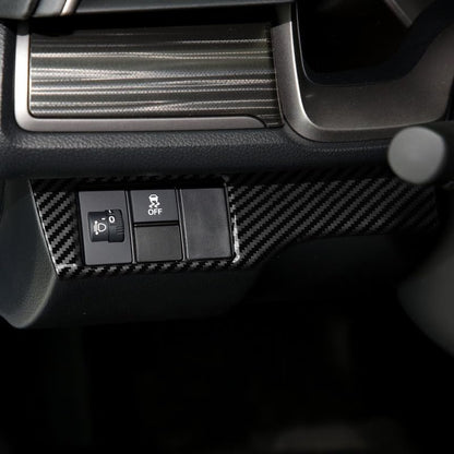 Headlight Switch Control Decal for Honda Civic 2016 2017 2018 2019 2020 2021 10th Gen Accessories ABS Carbon Fiber Interior Stickers - color: Headlight Switch Button Trim