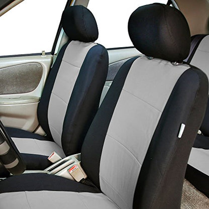 FH Group Waterproof Neoprene Car Seat Covers Front Set – Universal Fit Front Seat Covers with Storage Pockets, Airbag Compatible Automotive Seat Covers for Cars, SUVs & Vans, Gray - color: Gray, style: Front Set