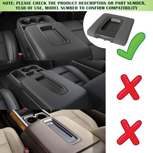 Front Seat Center Console Armrest Lid Gray Compatible with 2014-2019 Chevrolet Chevy Silverado Suburban Tahoe GMC Sierra Yukon XL Replaces 22881398 - color: Gray Armrest Lid