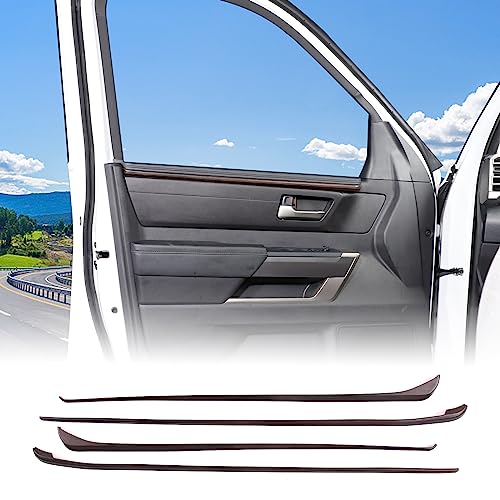 Aunginsy Car Inner Door Panel Strips Trim Compatible with Toyota Tundra Crew Max 2022-2026, Pickup Truck Front Rear Door Armrest Panel Molding Decorative Cover Protector ABS Interior Accessories - color: Oak Grain Pattern