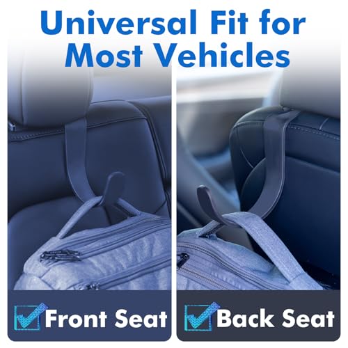 XL Hard Hat Holder for Truck, Heavy-Duty Headrest Hooks, Seat Back Organizer for Hard Hats, Bags & Gear, Universal Truck & Car Headrest Organizer, 2-Pack