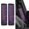 2PCS Bling Seat Belt Covers, Seat Belt Cover Pad, Car Seatbelt Shoulder Pads with Rhinestone, Auto Accessories Comfortable Automotive Neck Shoulder Mat Cushion for Car Truck SUV (Purple) - color: Purple