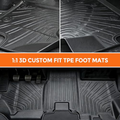 Floor Mats for Dodge Ram ProMaster Van 1500/2500/3500 2018-2025, Custom Fit Heavy Duty TPE All Weather Protection, Waterproof Non-Slip Black Car Liners (Front Row Floor Mats) - style: 18) For Dodge Ram ProMaster Van 1500/2500/3500 | 2018-2025 | 1st Floor