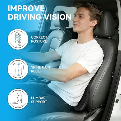 Livtribe Car Seat Cushion - Memory Foam Seat Pad for Sciatica & Lower Back Pain Relief - Driving Cushion with Breathable Mesh Cover - Road Trip Essentials for Drivers (3D Black) - color: Black