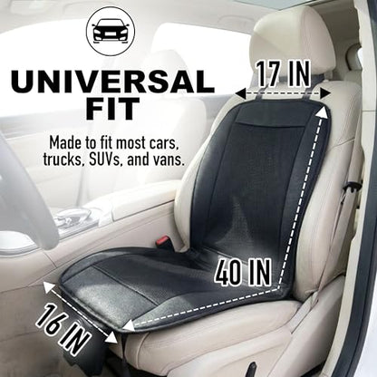 Zone Tech Black Cooling Car Seat Cushion 2-Pack 12V Automotive Adjustable Temperature Comfortable with Improved Air Circulation, Universal Fit for All Vehicles - color: Black 2 Pack