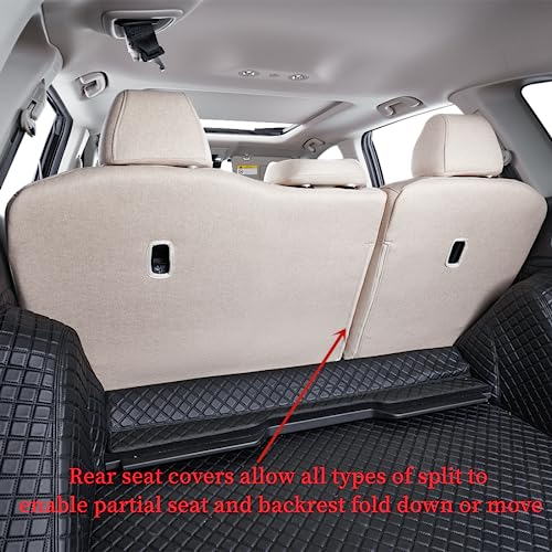 Custom Fit Seat Covers for Toyota RAV4 Limited,XLE,SE,Platinum,Adventure 2013 2014 2015 2016 2017 2018,Full Coverage Polyester Seat Protector (Full Set,Beige) - color: Beige, size: 2013-2018 Limited XLE SE Platinum Adventure