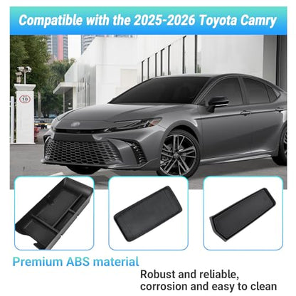Center Console Organizer 3PC Compatible with 2025-2026 Toyota Camry Accessories, Armrest Storage Box, Charging Zone Anti-Slip Mat and Gear Shifter Right Side Console Organizer Tray - size: Center Console Organizer 3PC