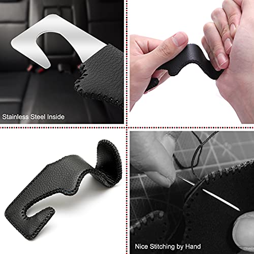 Car Purse Hook, Back Seat Headrest Genuine Leather Hangers Durable Vehicle Organizer Accessory for Hanging Grocery Bags, 2 Pack, Brown - color: Style A - Brown 2 Pack