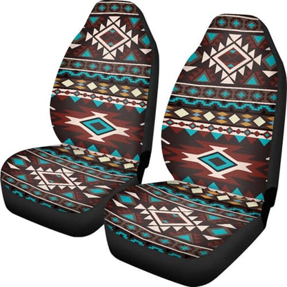 Dreaweet Aztec Car Seat Covers Front Seats Only Southwestern Car Accessories Interior 2 Piece Washable Universal High Back Bucket Seat Covers for Most Cars SUV Trucks - color: Aztec Southwestern
